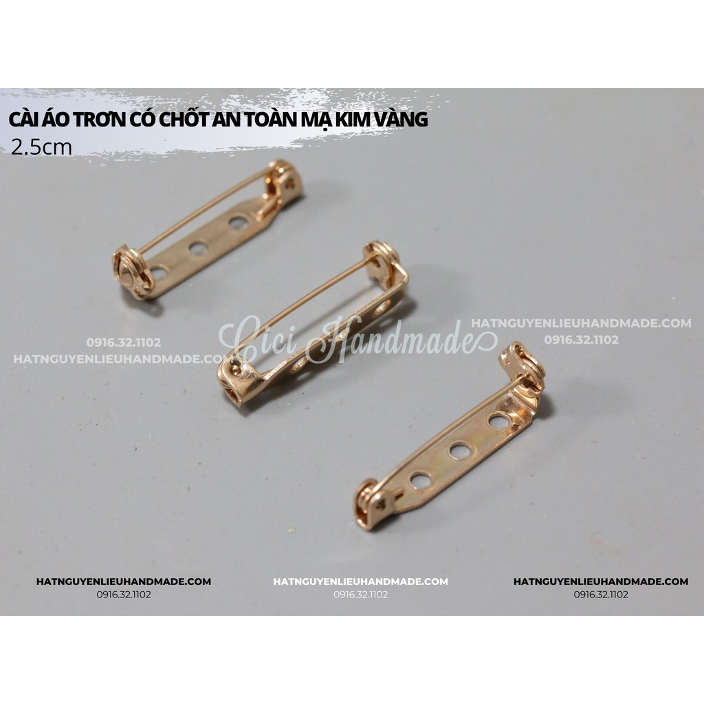 Túi 10c Cài áo trơn/ chốt an toàn mạ kim (Vàng KC) Cici Handmade chuyên hạt đá hạt pha lê hạt cườm hạt trang sức tự làm