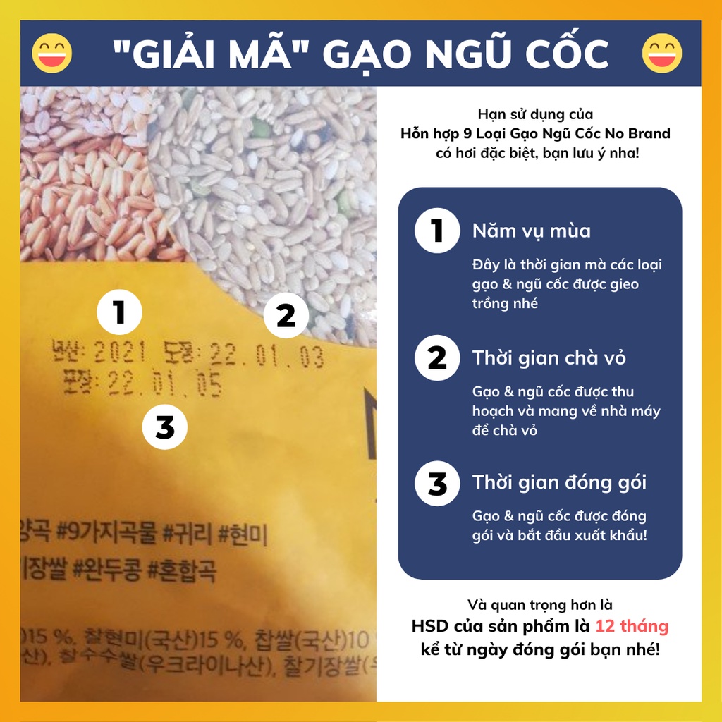 Combo 2 Túi Gạo Hỗn Hợp 9 Loại Ngũ Cốc No Brand Túi 4kg - Emart VN