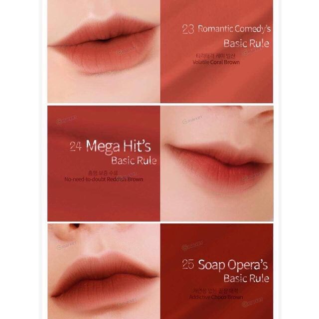 Son kem BBia Last Velvet Lip Tint Version 1–3-4-5