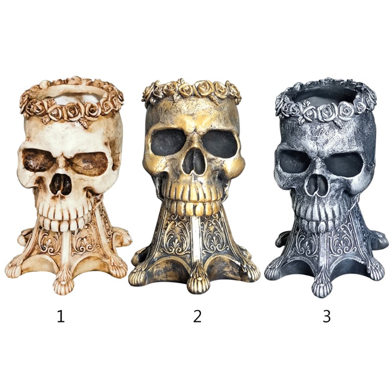 Giá Đỡ Bút Bằng Hợp Kim Hình Đầu Lâu Độc Đáo Trang Trí Nhà Cửa / Văn