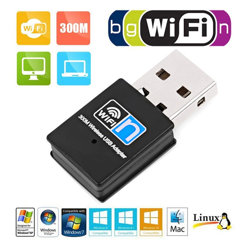 Bộ chuyển đổi Wi-Fi USB2.0 Mini 300M USB2.0 Bộ chuyển đổi Wi-Fi Bộ chuyển đổi Wi-Fi không dây Bộ chuyển đổi mạng Wi-Fi 802.11 n / g / b Wi fi
