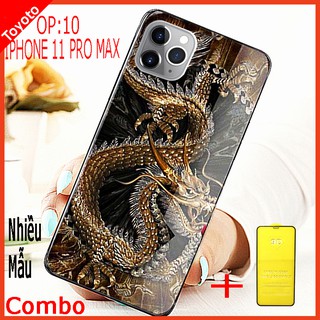 COMBO ốp lưng IPHONE 11 PRO MAX sang trọng ( TẶNG KÈM 1 kính cường lực full màn hình ) TOYOTO
