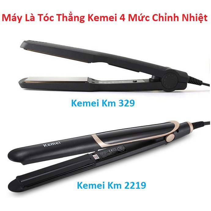 Máy ép tóc, duỗi là tóc thẳng mini ạo kiểu đa chức năng uốn, duỗi, bấm tạo có 4 mức điều chỉnh nhiệt Kemei KM 221