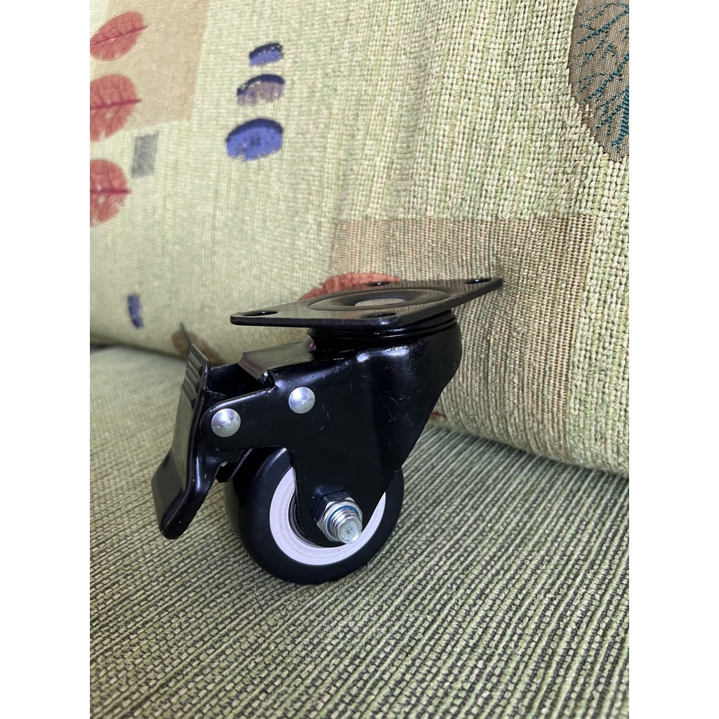 Bánh xe đẩy đen 40mm 50mm đế xoay - khóa