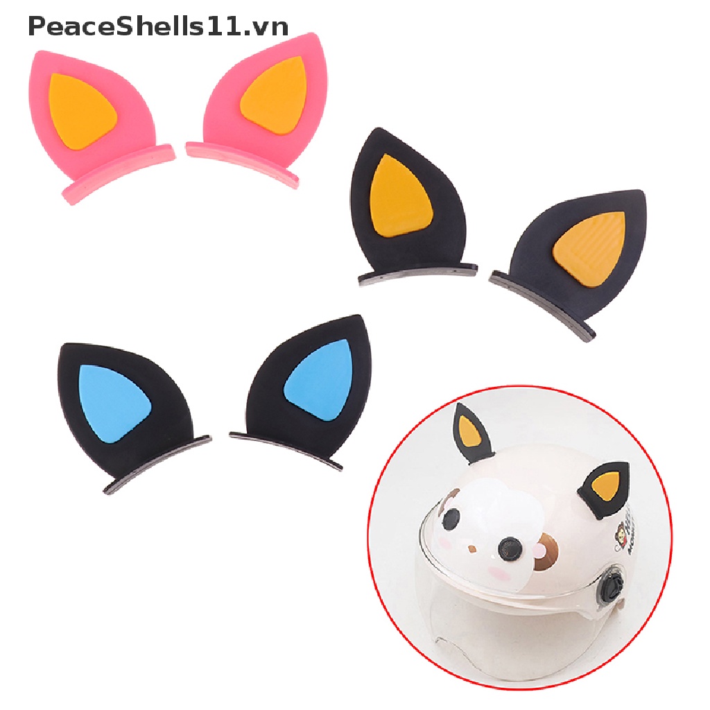 1 Cặp Sticker Dán Mũ Bảo Hiểm Hình Tai Mèo Dễ Thương
