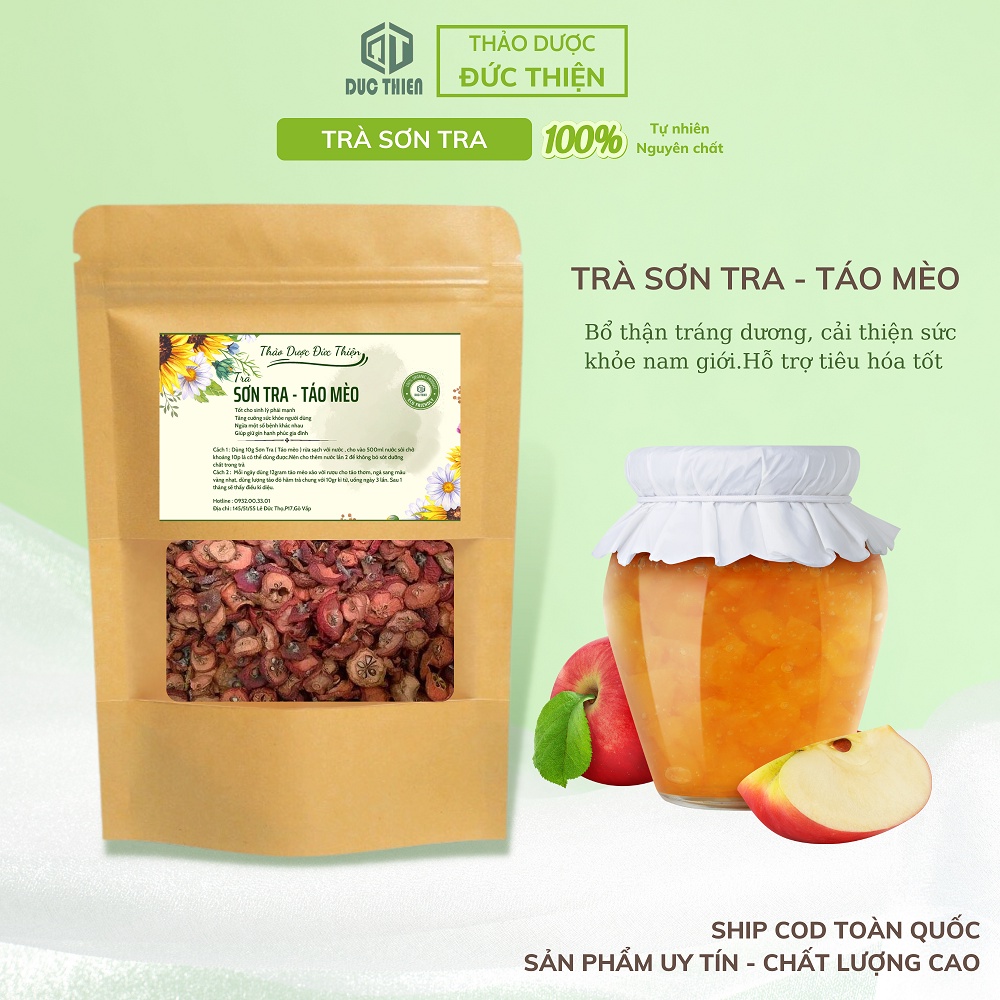 500g Sơn Tra (Táo Mèo Khô) Thái Lát, Quả Sơn Tra Bổ Thận Tráng Dương, Giúp Hạ Mỡ Máu, Giảm Cân, Tiêu Thực