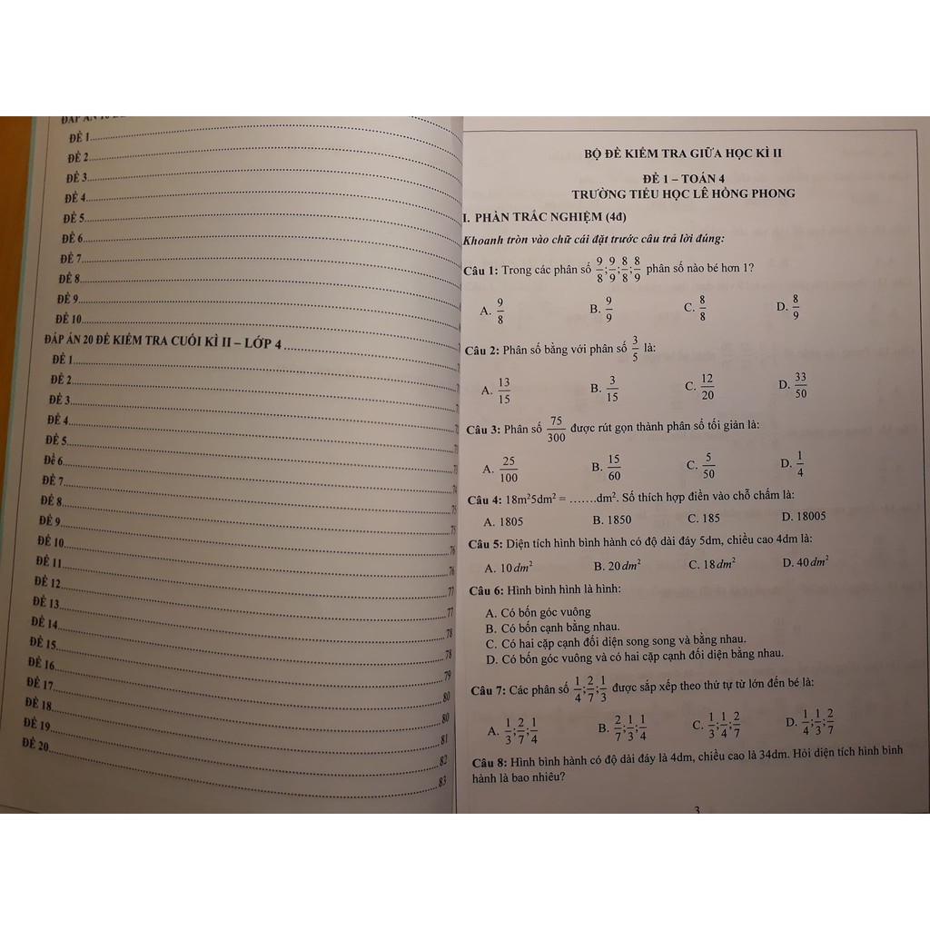 Bộ đề thi giữa kì- cuối kì II Toán+ Tiếng Việt lớp 1,2,3,4,5,6,7,8,9