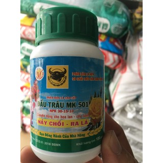 phân đầu trâu mk 501, phân nảy chồi ra lá,npk đầu trâu 100g/lon