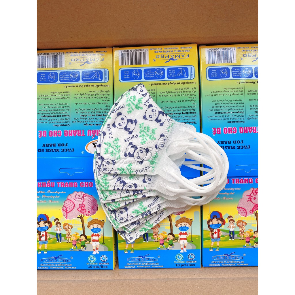 Khẩu trang trẻ em thuộc công ty Cửu Long hộp gồm 10 cái chất liệu 3 lớp | BigBuy360 - bigbuy360.vn