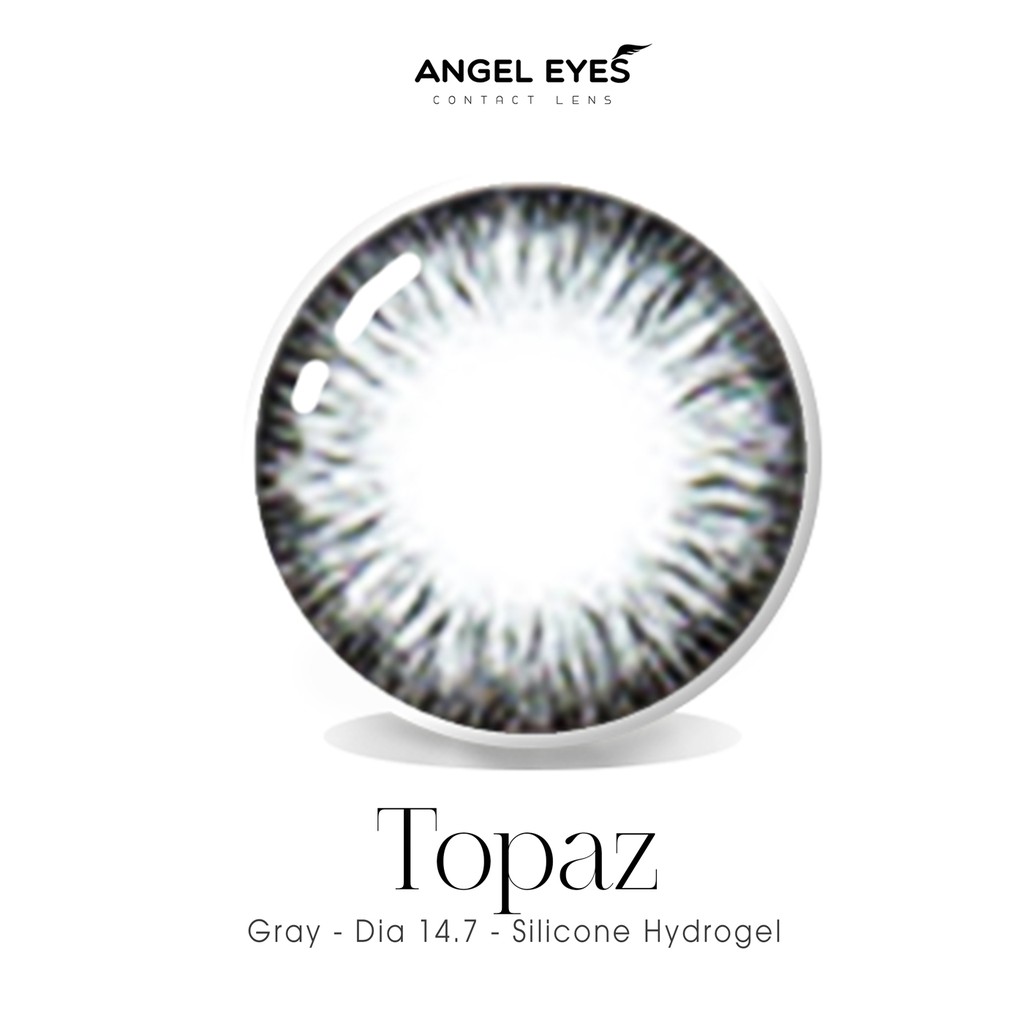 Kính giãn tròng màu xám Angel Eyes - Topaz Gray - Đường kính 14.7 - Độ cận từ 0 đến 6 độ