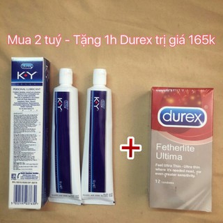 GEL bôi trơn KY DUREX mua 2 tặng 1 hộp durex 12c - 1 tuýp tặng 2 durex nhỏ
