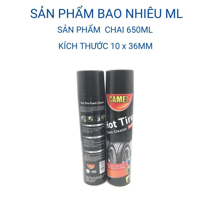 Chai xịt bóng lốp xe ô tô Camel dưỡng lốp bóng đen như mới Mitauto