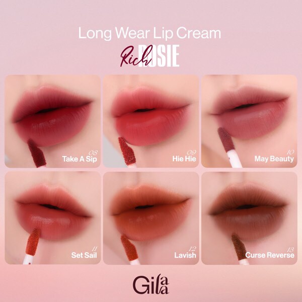 [Gilaa Ver 02]Son Kem Lì Gilaa Long Wear Lip Cream - Rich Rosie