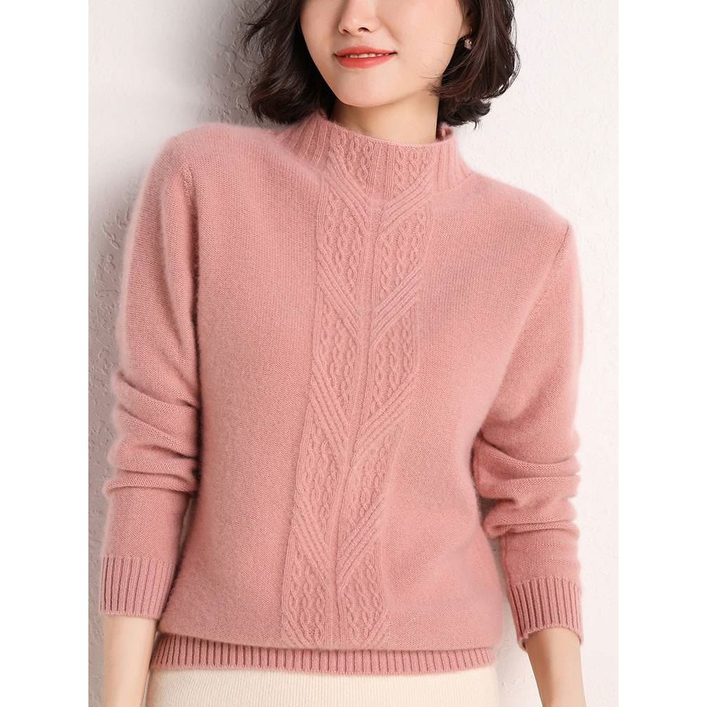 Áo len nữ cổ 3 phân chất liệu len lông cừu dày dặn_ALLC | BigBuy360 - bigbuy360.vn