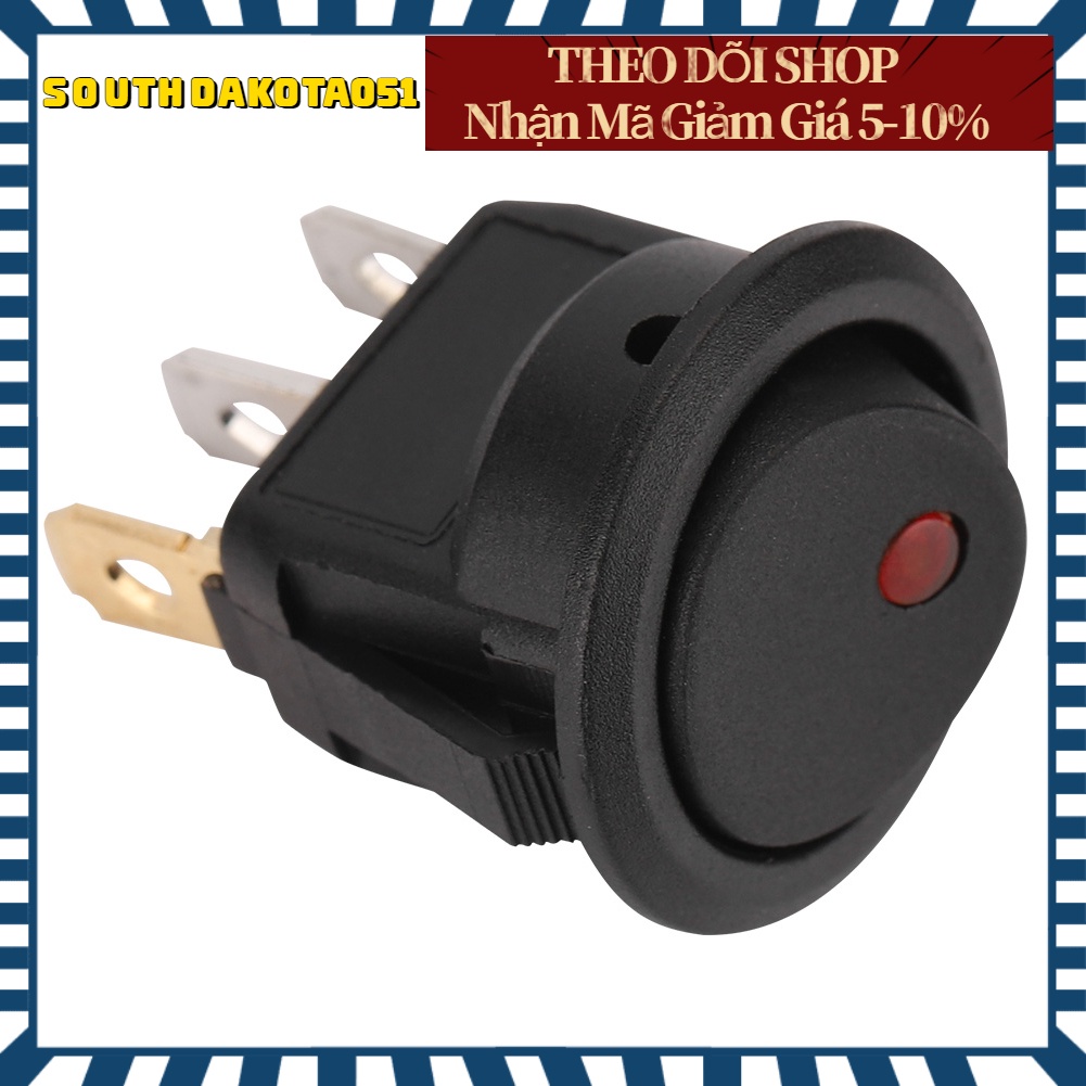 Công tắc tròn bật tắt có đèn LED Spst 12v cho Xe Van Dash Boat Light A