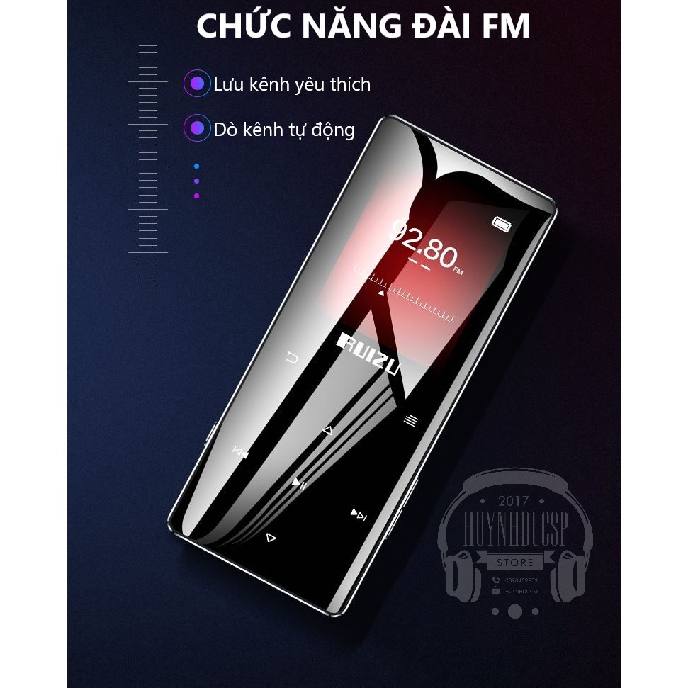 Máy nghe nhạc RUIZU D28 Bluetooth 5.0 Hifi Lossless Loa ngoài 2019 tặng kèm tai nghe