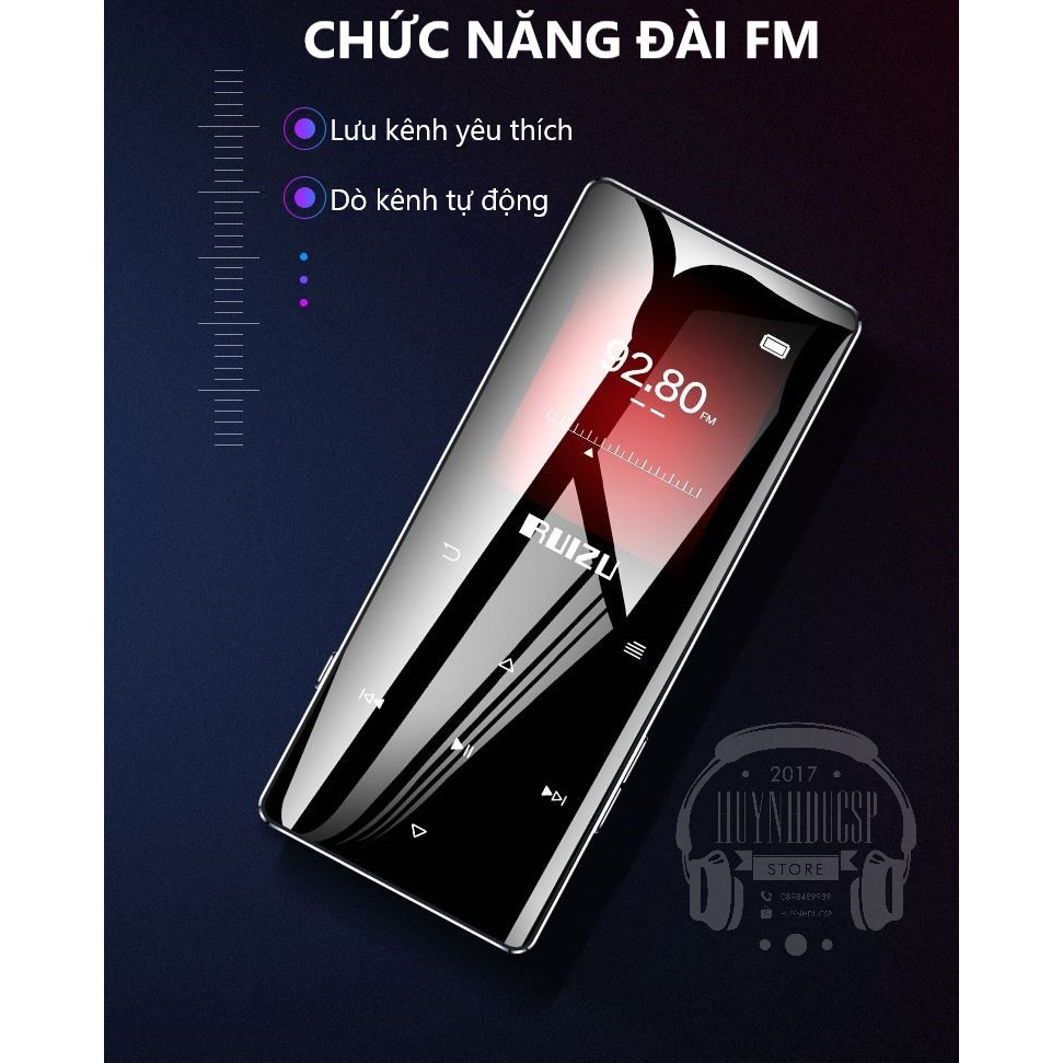 Máy nghe nhạc RUIZU D28 Bluetooth 5.0 Hifi Lossless Loa ngoài 2019 tặng kèm tai nghe