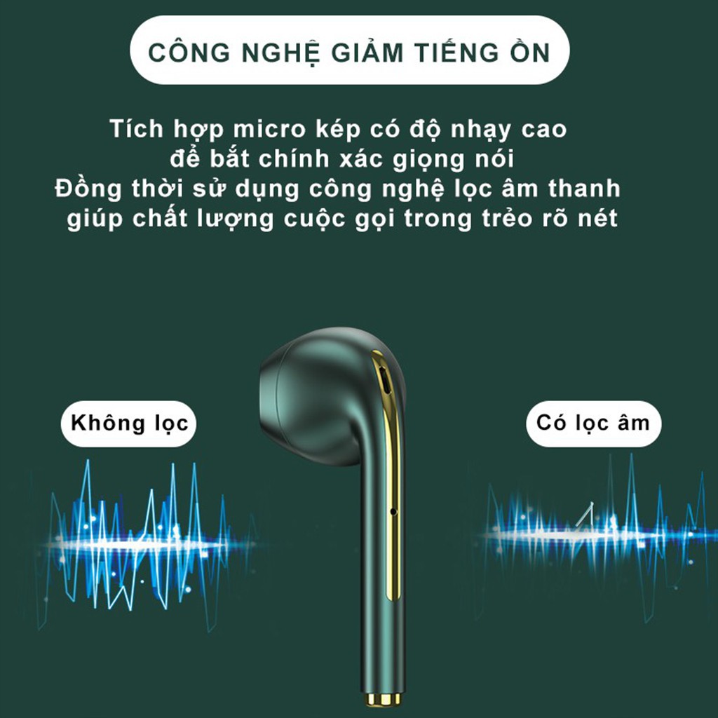 IPHONE Tai Nghe Nhét Tai J18 Không Dây Có Micro Âm Thanh Siêu Trầm