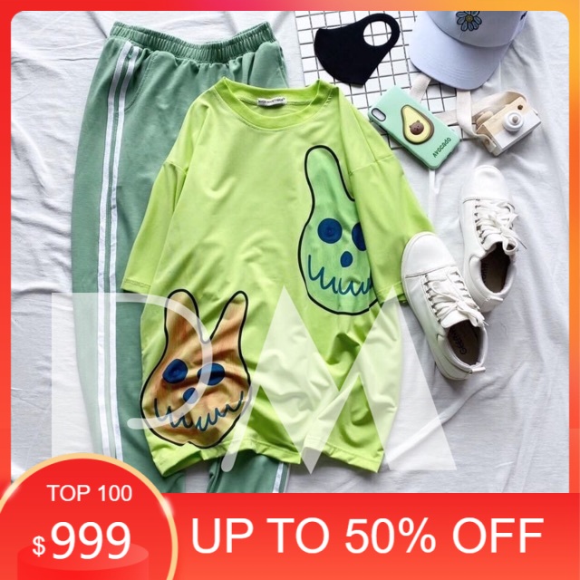 Sét áo hai mặt + quần xanh bo gấu , sét áo nam nữ,  sét bộ mặc ở nhà MODY