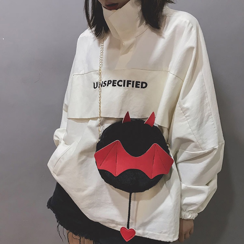 Túi Xách Đeo Vai Phối Dây Xích Phong Cách Halloween Dành Cho Nữ