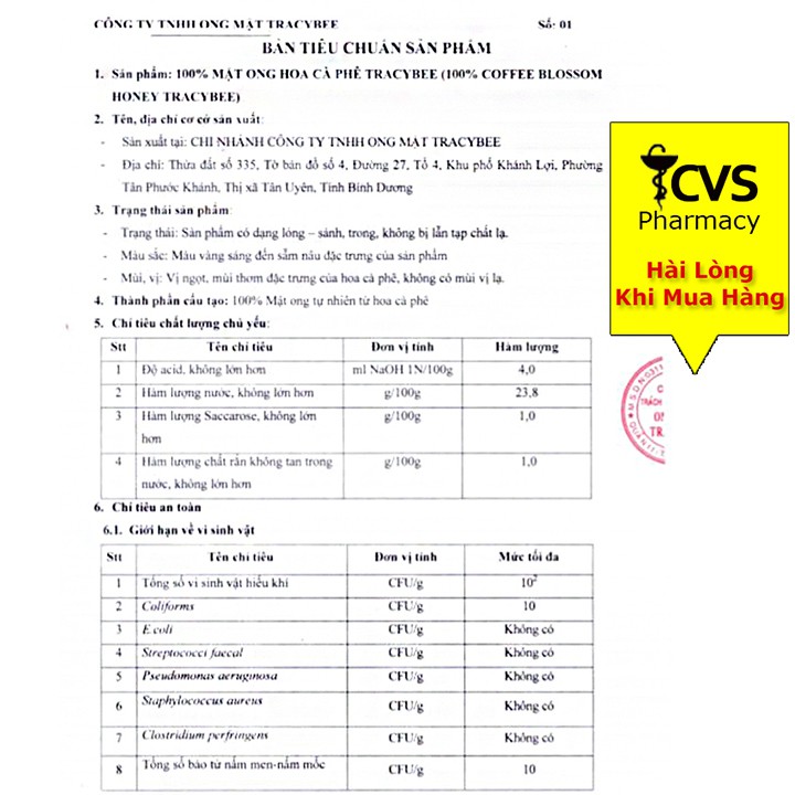 MẬT ONG TRACYBEE HOA CAFE 189ML