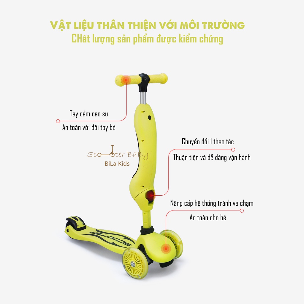 Xe Scooter cho bé PETER PAN 3IN1 Có Tay Đẩy, Vòng Bảo Vệ - Xe Trượt chòi chân Cho Bé 1-5 tuổi-Scoot and ride