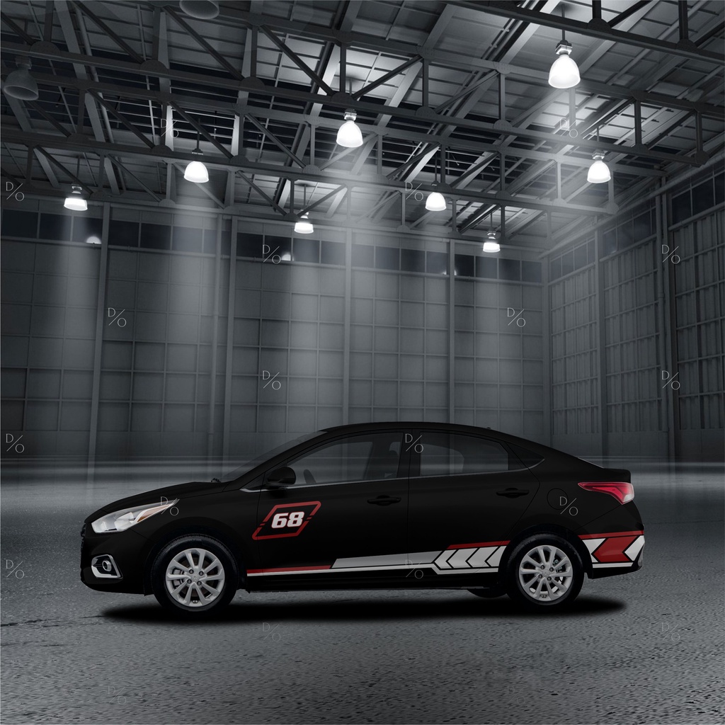 Tem sườn dán xe Hyundai Accent HA-012 - Thiết kế tem theo yêu cầu
