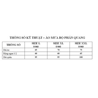 ÁO MƯA BỘ PHẢN QUANG 2 LỚP CAO CẤP ( sỉ ib )