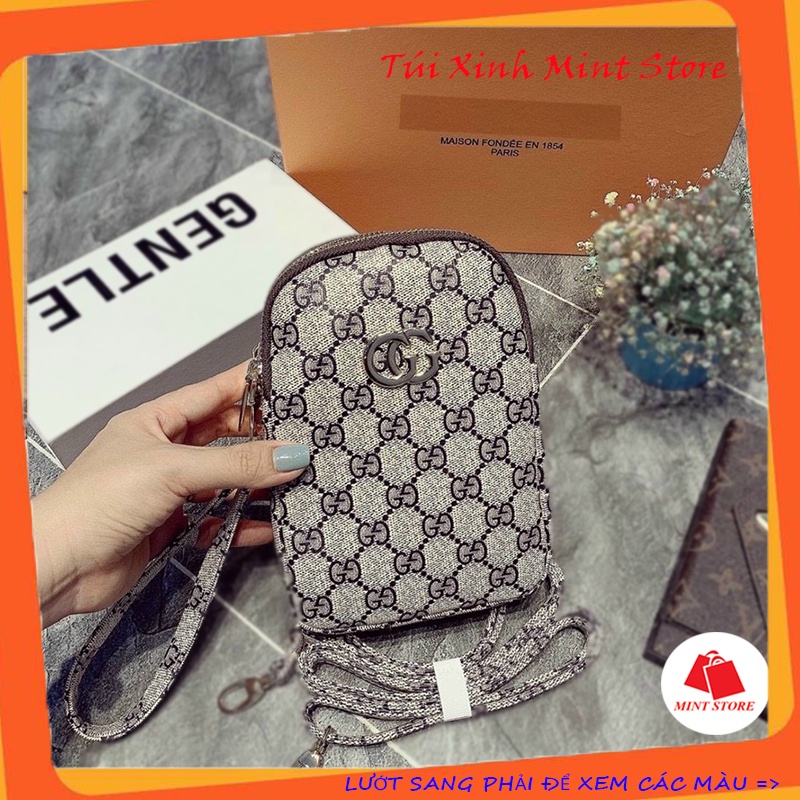 Túi đeo chéo nữ đựng điện thoại nhiều ngăn da mềm cá tính - Túi xinh mint store PK 340