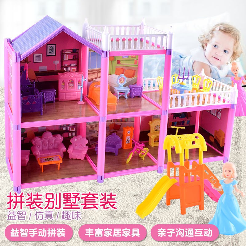 Bộ Đồ Chơi Ngôi Nhà Búp Bê Barbie Xinh Xắn Cho Bé Gái