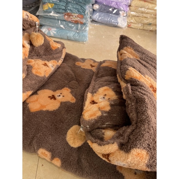 Chăn bông tuyết TEDDY Hàn Quốc siêu ấm size 2m-2m3, nặng 4,5kg