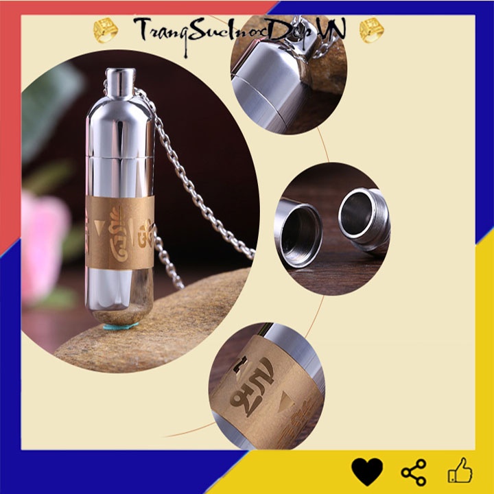 Dây chuyền trụ rỗng chú lăng nghiêm bằng inox không đen, không gỉ - Đem lại bình an may mắn cho người đeo