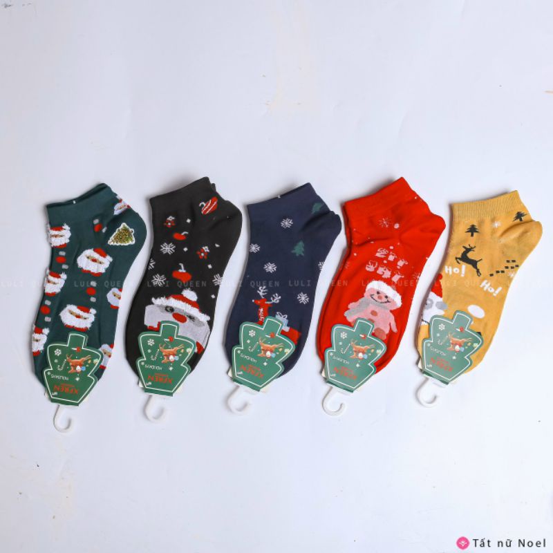 Tất noel cotton cổ ngắn CỰC XINH cho nữ