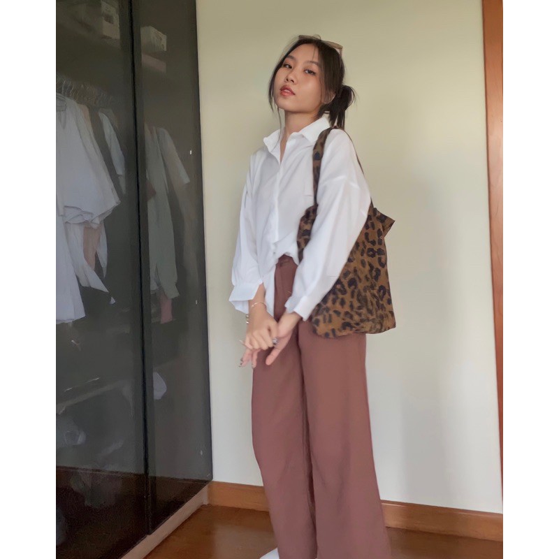 Túi Tote Leopard Nhung