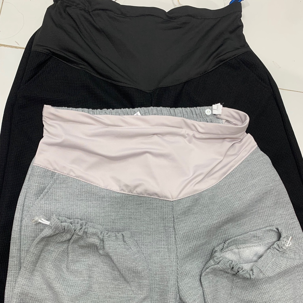 Quần Bầu chất nỉ tổ ong cao cấp có thể mặc 2 dáng xuông và dáng baggy với chun điều chỉnh gấu quần QB1489