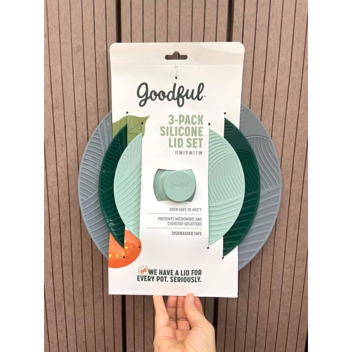 Bộ 3 nắp đậy nồi bằng silicone Goodful