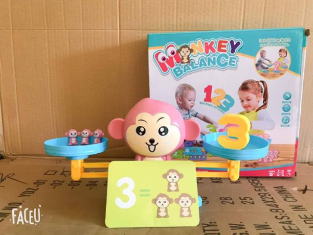 Bộ đồ chơi khỉ thăng bằng cho bé giúp bé tư duy logic toán học - MIAN MART