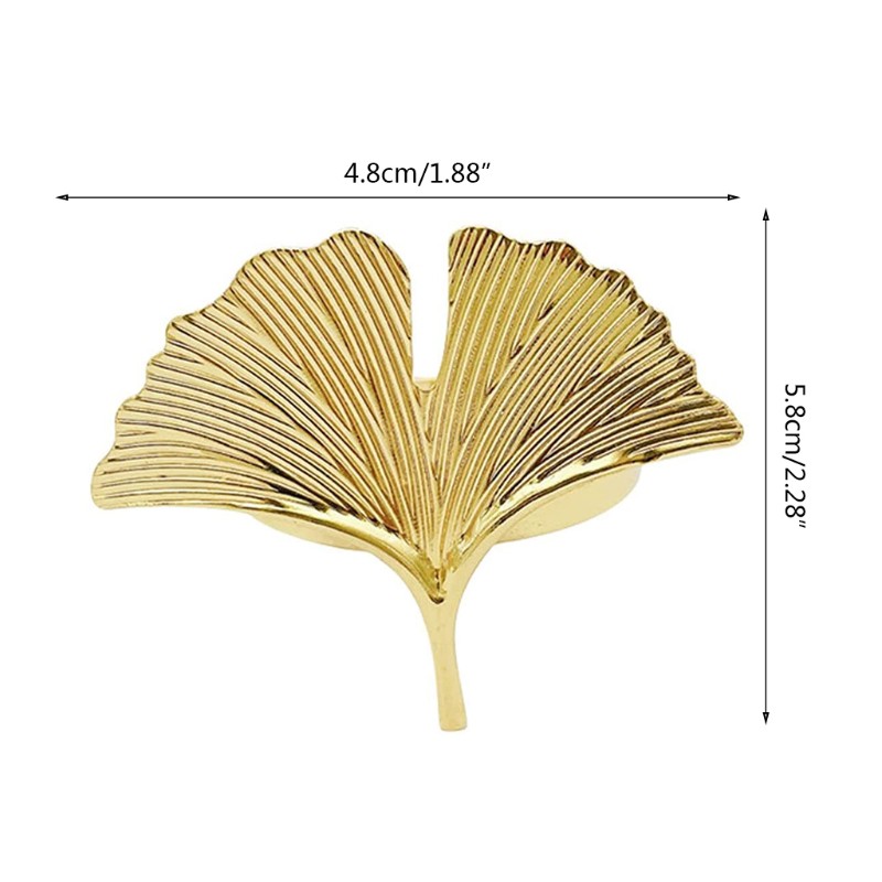 yoo 6pcs Ginkgo Leaves Napkin Ring Buckle Holders for Wedding Party Mother’s Day Dinner Table Decoration