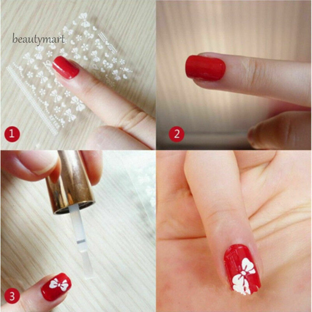 [Hàng mới về] Bộ 10 miếng sticker dán móng hình bông hoa 3D trang trí nghệ thuật