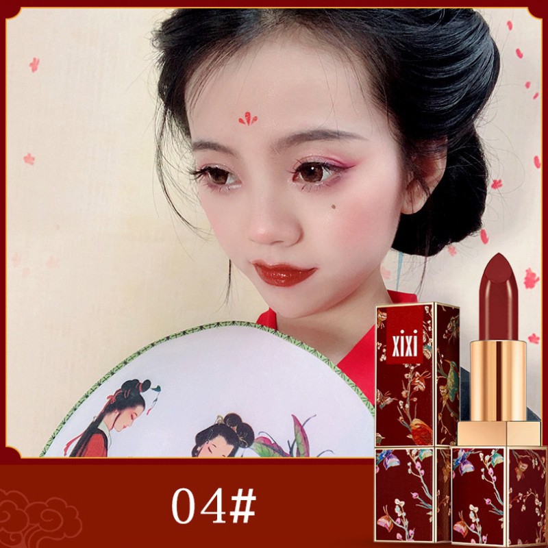 [Hàng mới về] Son môi chống thấm nước không dính cốc dễ lên màu lâu trôi phong cách Trung Quốc cổ điển