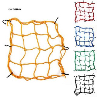 TUR♥Motorcycle 6 Hook Mesh Bag String Sundries Helmet Luggage Holder Bungee Net Rope