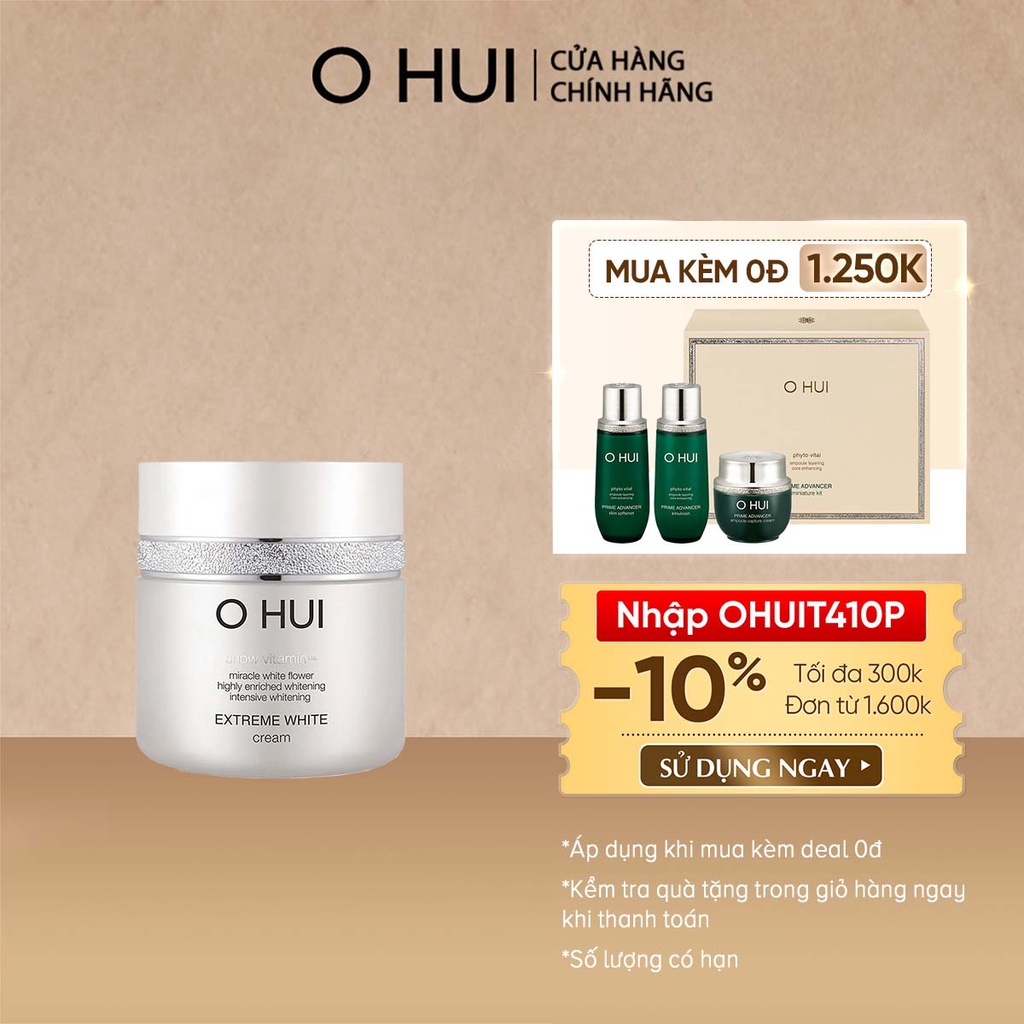 [Mã VISAPREMIUM giảm 150K]Kem dưỡng trắng OHUI Extreme White Cream 50ml