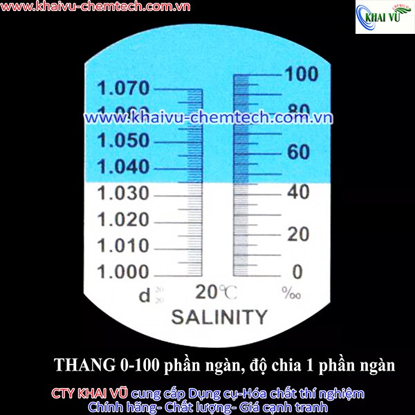 Khúc xạ kế máy đo ĐỘ MẶN thang 0-100 phần ngàn , 0-28%