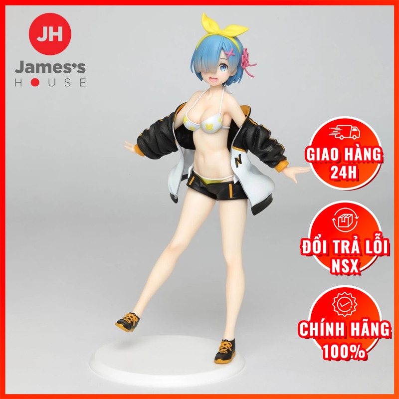 Mô Hình Figure Nhân Vật Anime Re:Zero - Rem - Precious Figure - Jumper Swimsuit ver., Taito, chính hãng Nhật Bản