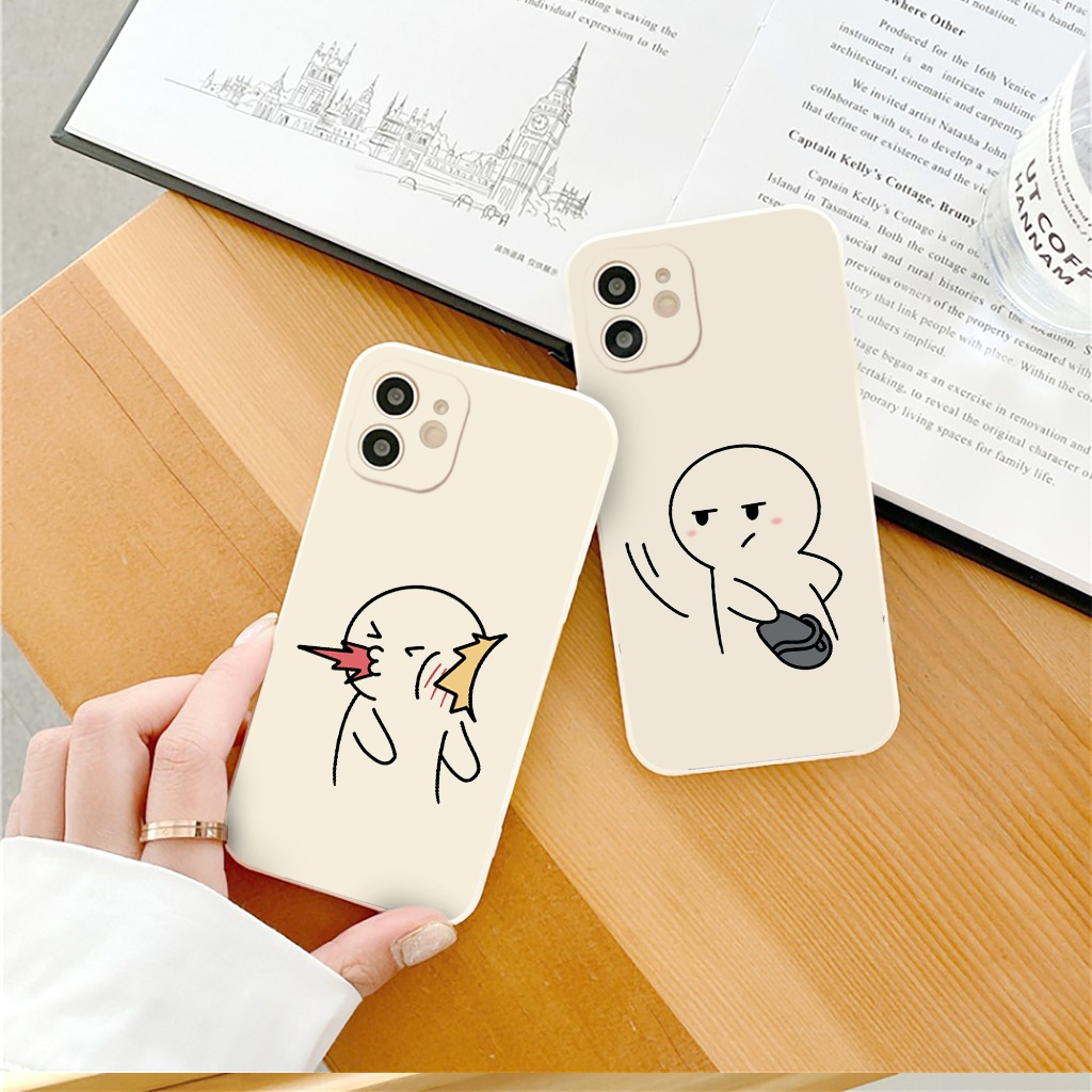 Ốp điện thoại iphone viền vuông ngộ nghĩnh bựa hoạt hình cặp đôi Cute 6s/6plus/7/7plus/8plus/x/xsmax/11/11promax/12/13pr