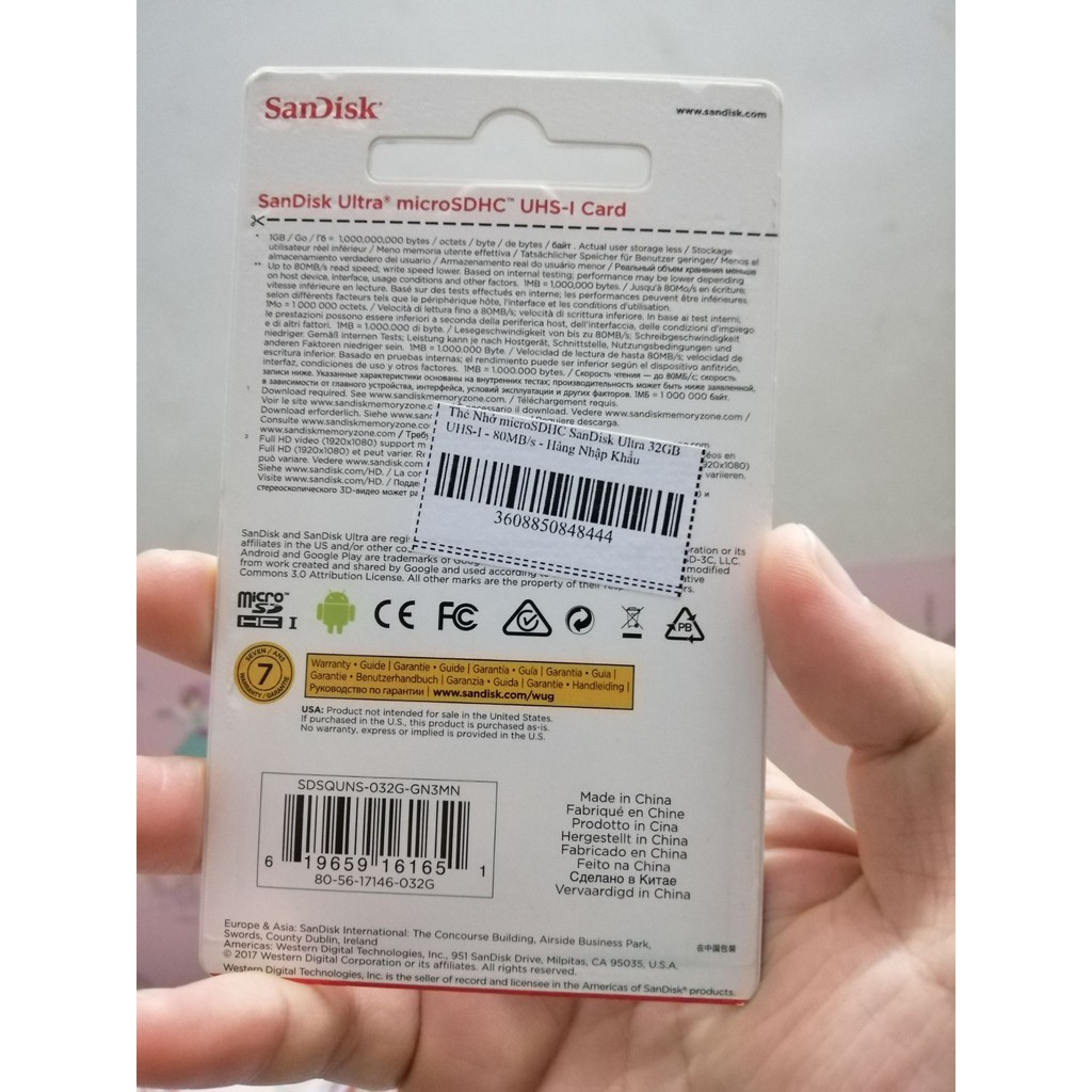 Thẻ Nhớ Micro SDHC SanDisk UHS-1 32GB Class 10 - 80MB/s - Hàng Chính Hãng | BigBuy360 - bigbuy360.vn