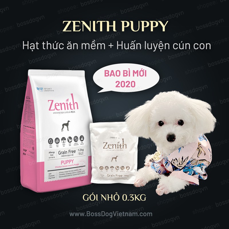 Hạt mềm cho chó Zenith gói nhỏ | Thức ăn chó + huấn luyện cún (Puppy &lt;10th tuổi) | BossDog