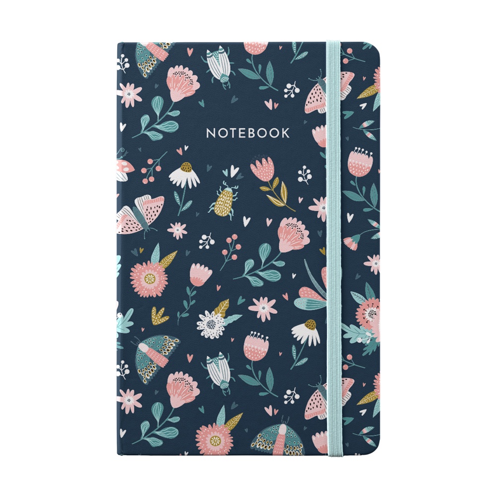 Sổ tay bìa da Flower Club A5 handmade giấy 100GSM