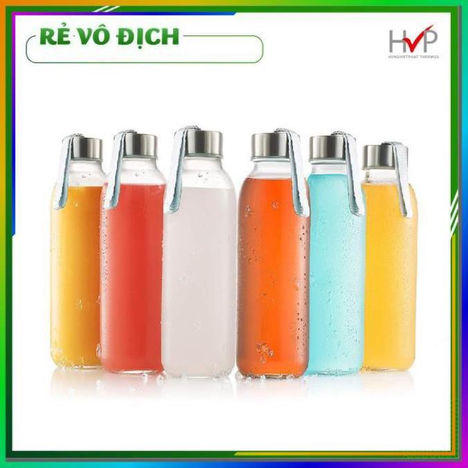 [Thanh lý - Xả kho] - Bình nước thủy tinh - Bình đựng nước có dây xách dung tích 500ml. | BigBuy360 - bigbuy360.vn