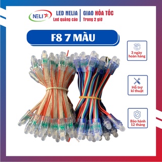 [Dây 50 bóng] Led F8 đế 12mm 7 màu làm biển chữ quảng cáo, trang trí.
